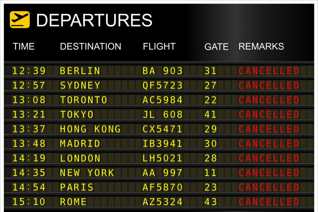 Annullierter Flug