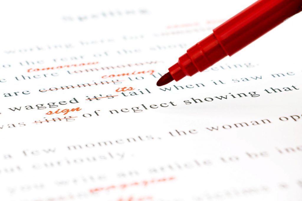 Fehler in Grammatik und Rechtschreibung