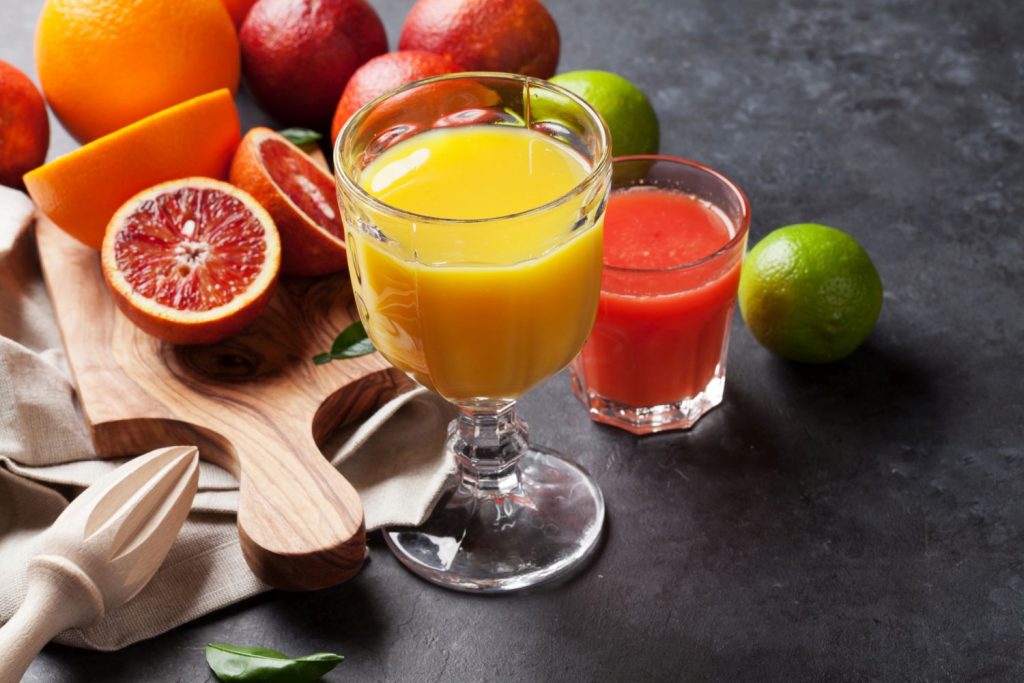 Fruchtsaft und Milch...