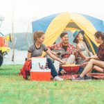 Camping mit Freunden